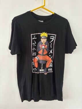 Naruto Graphic Tee - Black with Orange Character Print
